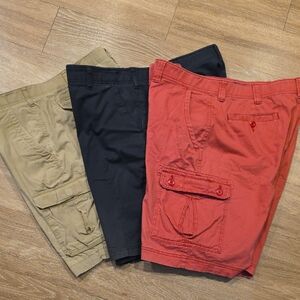 Men's Casual Shorts - Red, Black, Tan